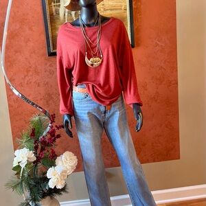 Elegant Maroon Long Sleeve Top